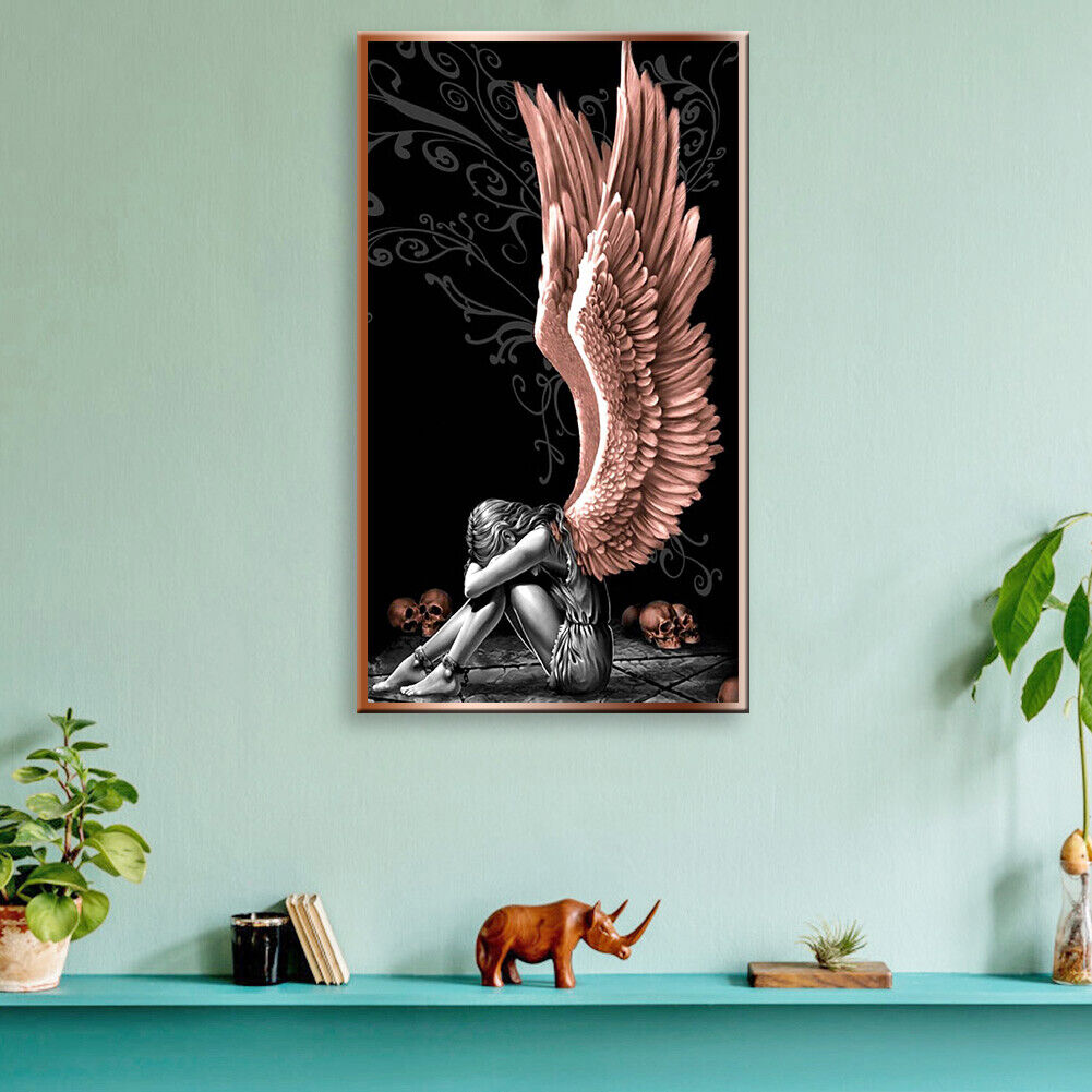 Angels and Demons 5D DIY Full Round Diamond Painting Rhinestone Decor Craft
