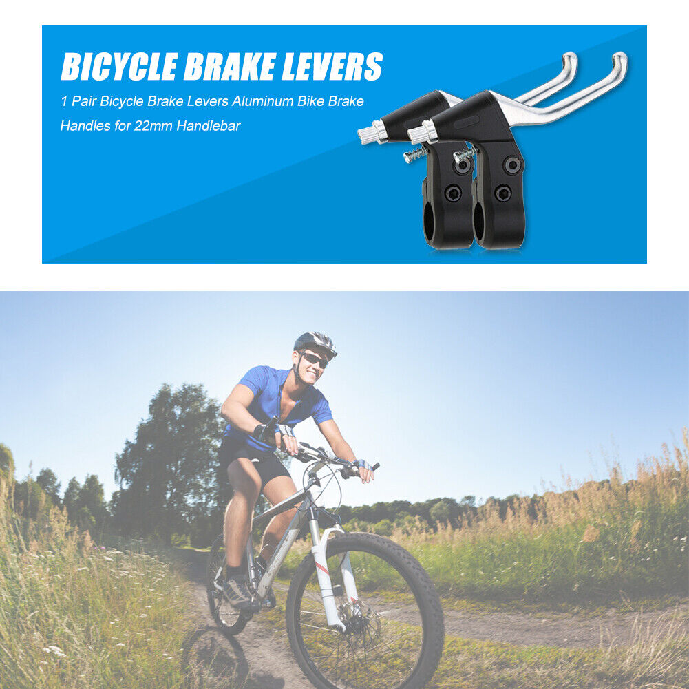 1 Pair Bicycle Brake Levers Aluminum Bike Brake Handles for 22mm Handlebar
