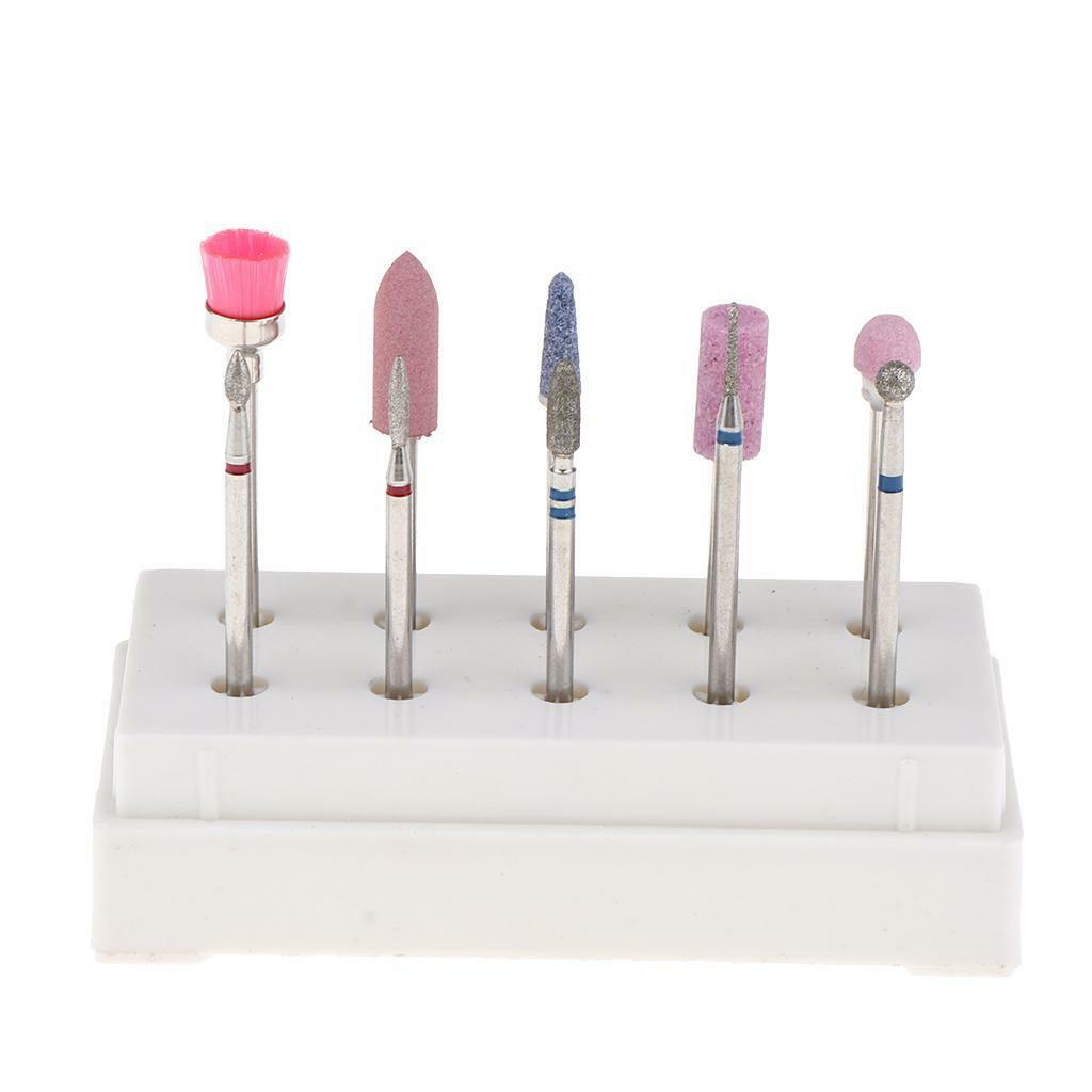 10pcs Quartz Nail Files Drill  Manicure Grinding Buffing Head Brush Set