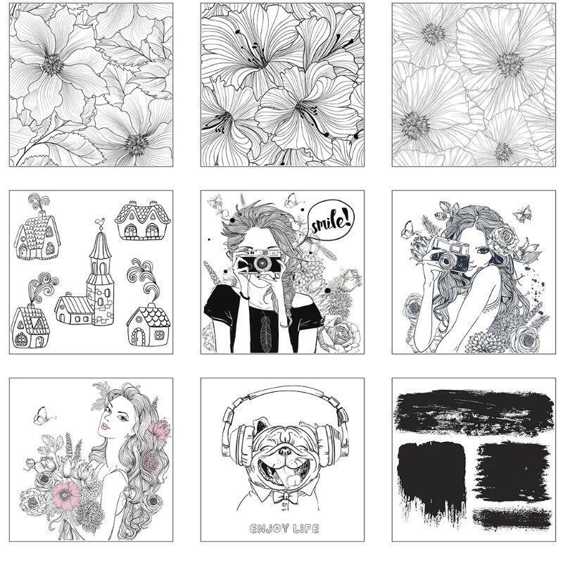 Flower Frame Clear Silicone Stamp Kids Decorative Transparent Stamp Rubber Seal