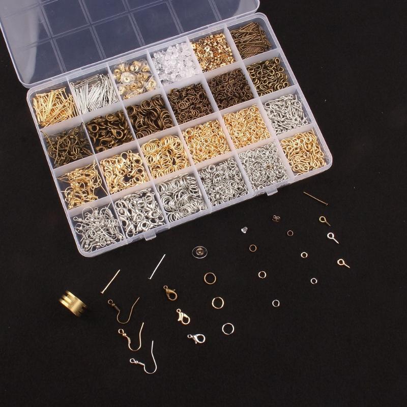 3000Pcs Jewelry Making Kit with Jump Rings Screw Eye Pin Headpins Claw Clasps