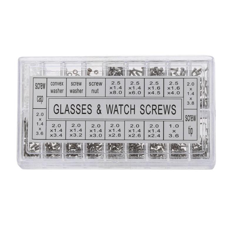Eyeglass Repair Tool Kit Glasses Precision Screwdriver Screws Curved Tweezer Set