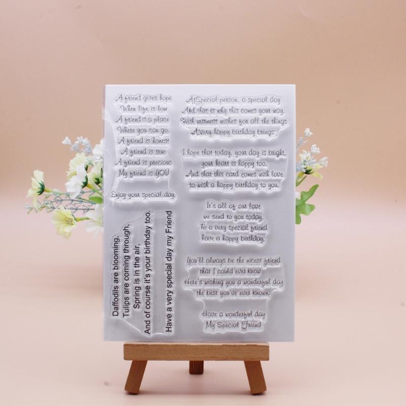 Friend Blessing Silicone Clear Seal Stamp DIY Scrapbooking Embossing Photo Album
