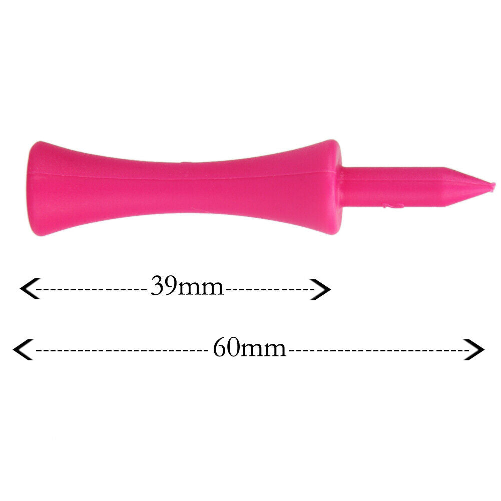 100 Pink Plastic Castle Step Grad Golf Tees up Height 39mm