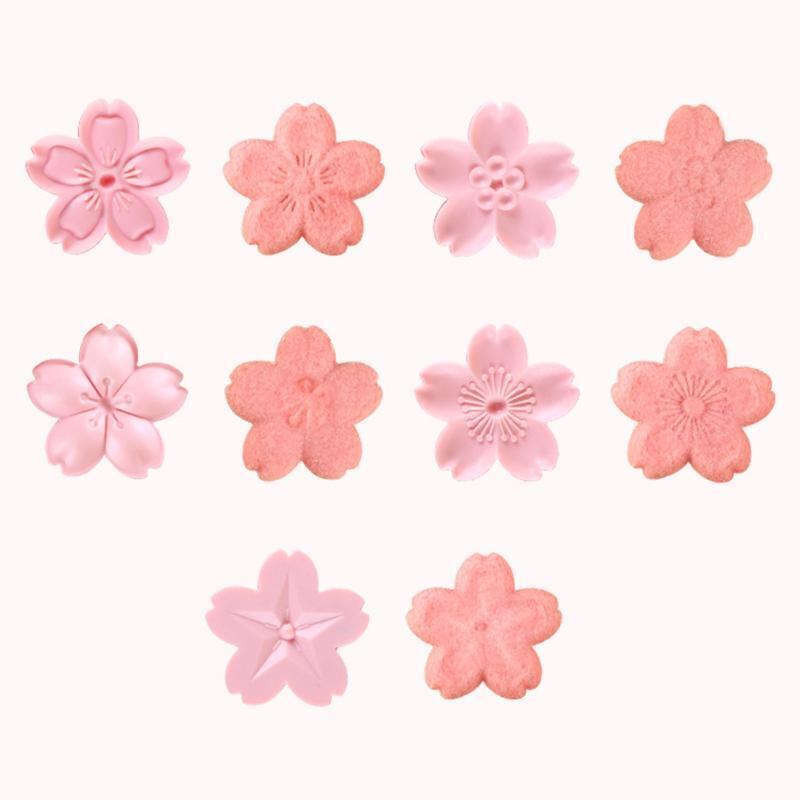 Cherry Blossom Shaped Cookie Mould Baking Gadgets Plastic Cake Decorating Tools