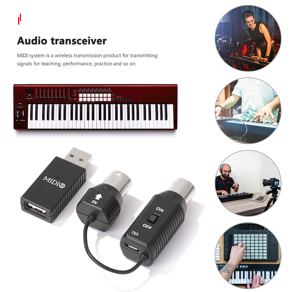 2.4G MIDI Wireless Guitar System Audio Receiver Transmitter for Electric