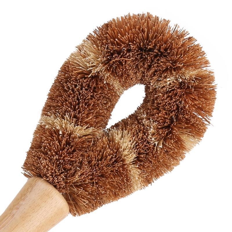 Plant Based Cleaning Brush Set 4 Piece, Beech Wood and Coconut Bristle Wooden Pa