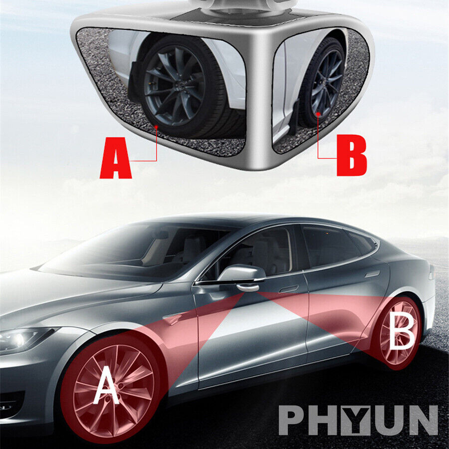 1pc Car Left Side 360Rotation Convex Mirror Blind Spot Mirror Wide Angle Mirror