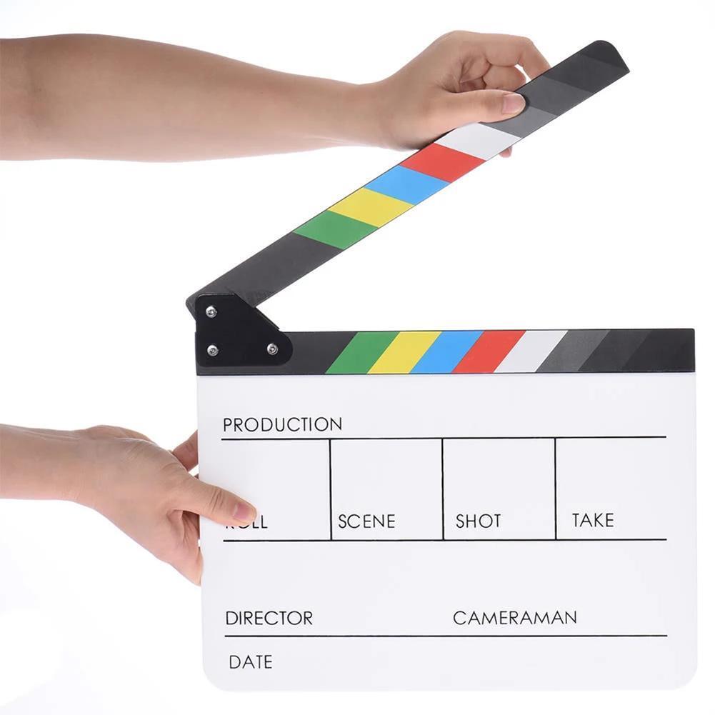 Acrylic Colorful Director Video Scene Clapperboard Clapper Board Cut Prop