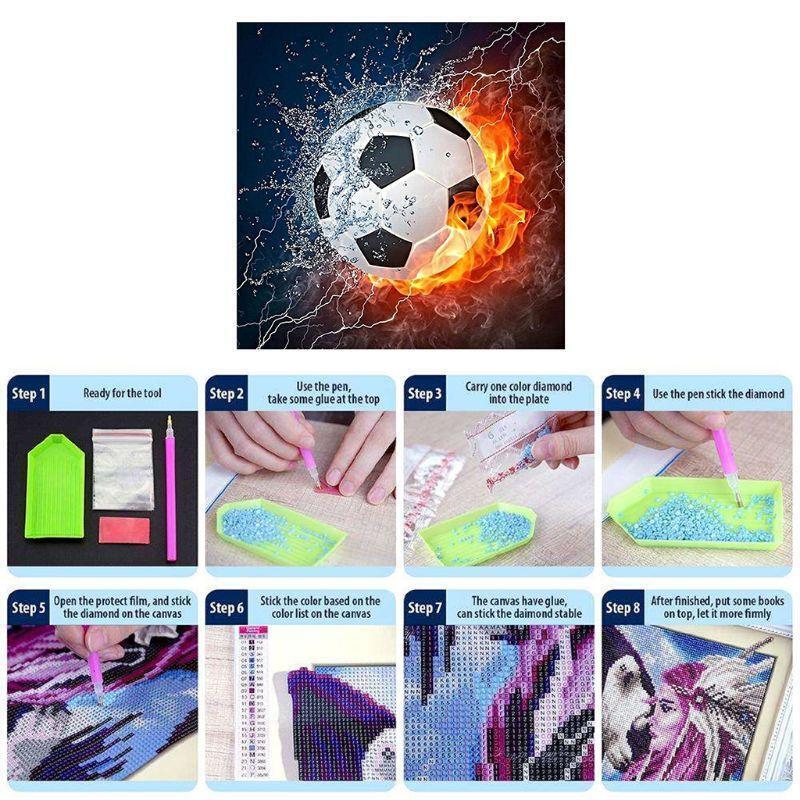 Exquisite Football Diamond Art Painting Kit  Handmade Home Decoration for Kids