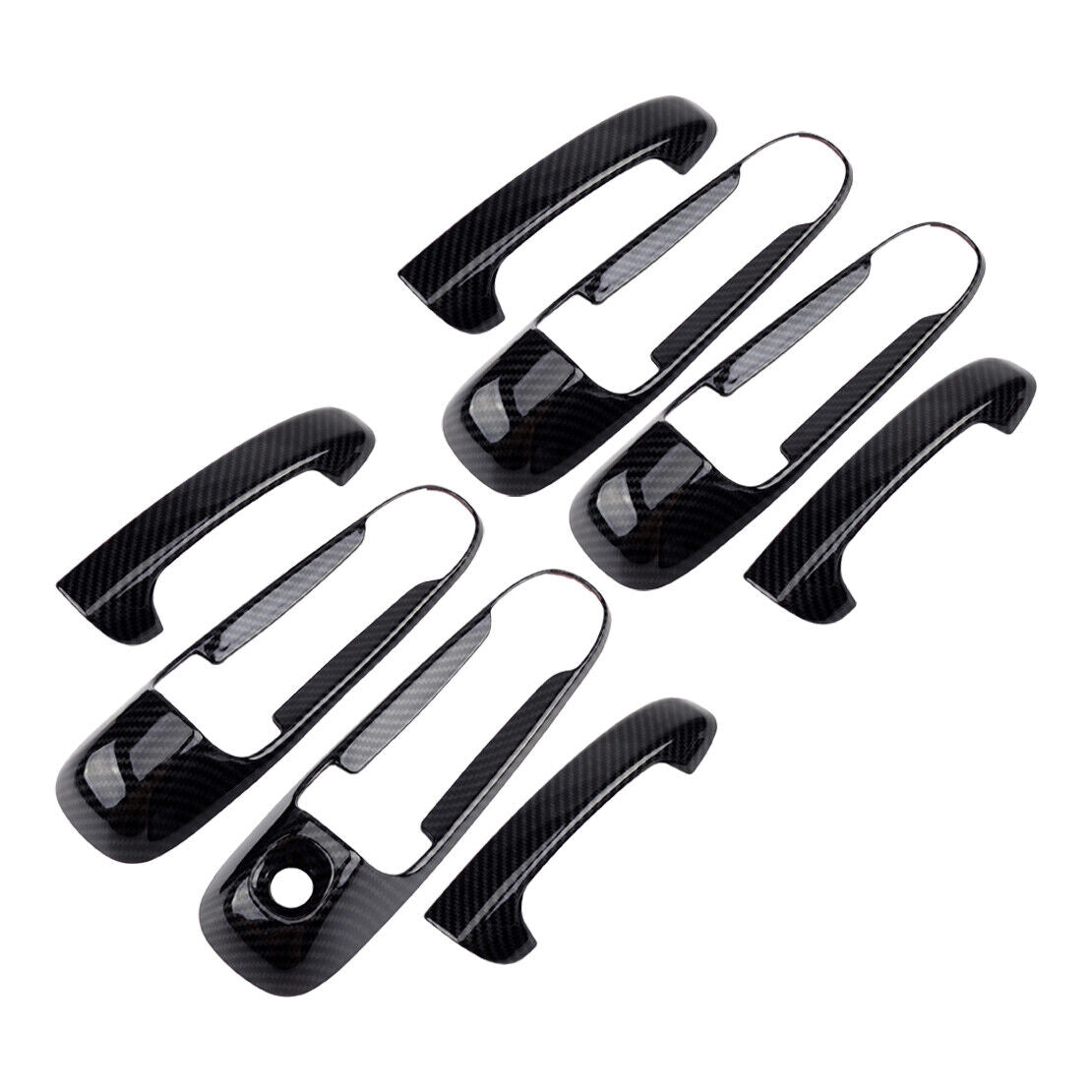 Carbon Fiber Style Door Handle Cover Trim fit for Dodge Ram 03-08 Jeep Liberty