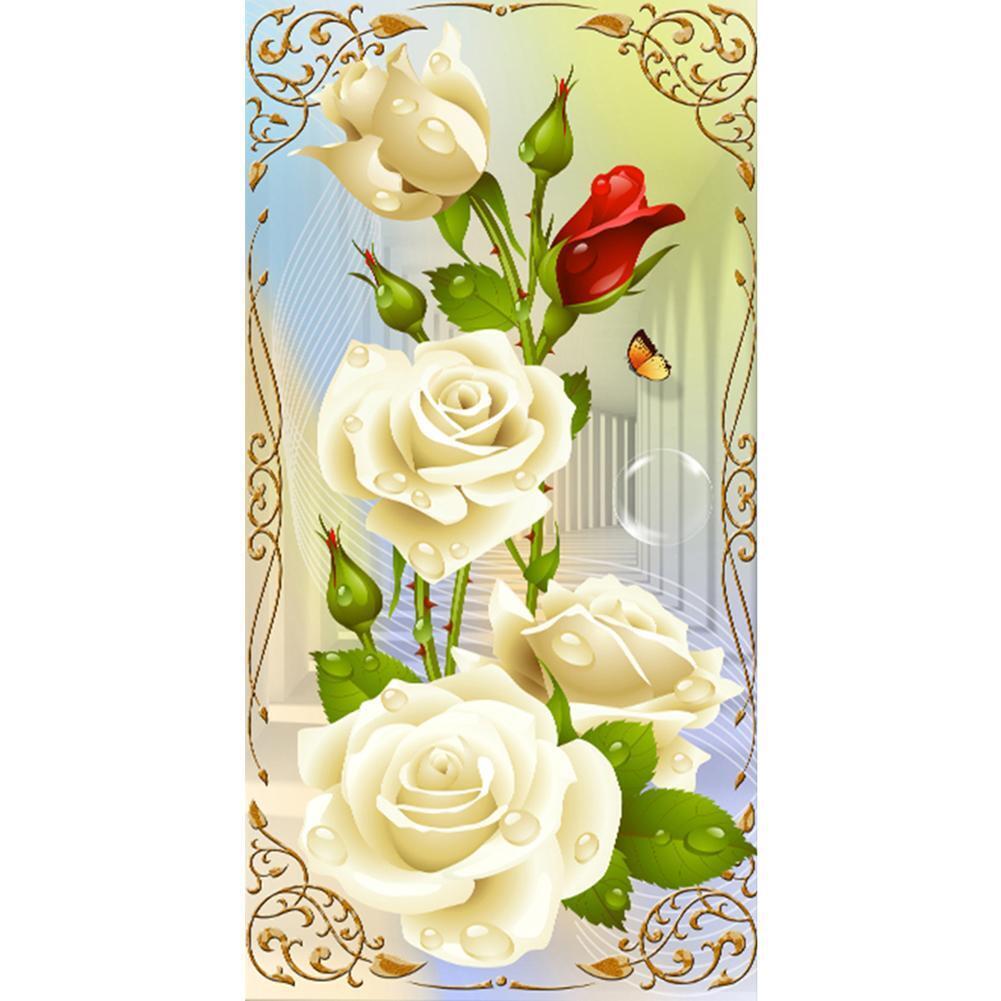 White Rose 5D Diamond Painting Embroidery DIY Cross Stitch Craft Home Decor