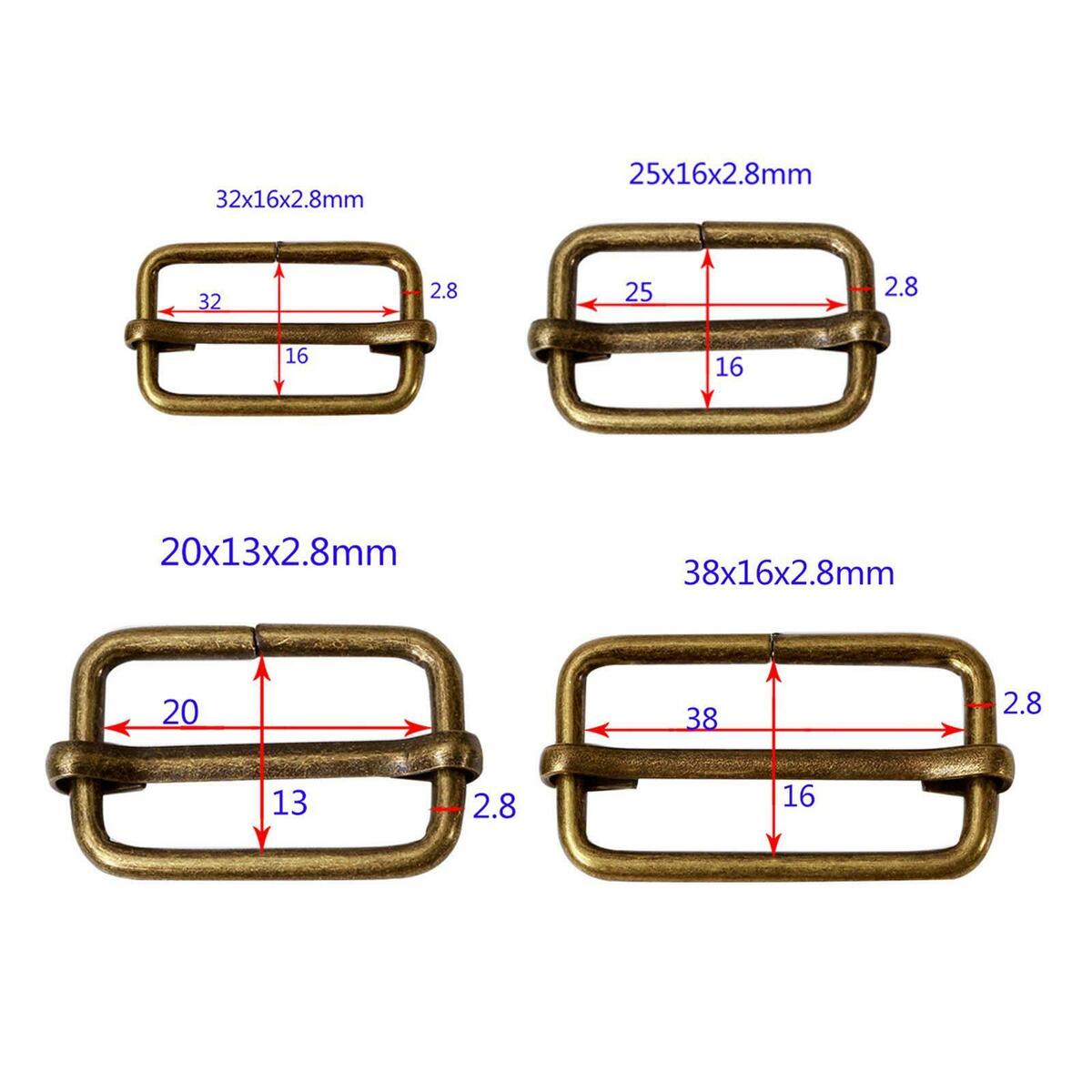20Pcs  Rectangle Slide Buckle Adjuster  Making Fasteners Strap