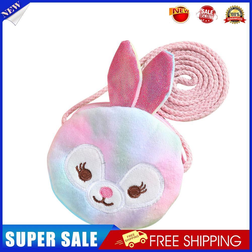 Kids Plush Cartoon Licorne Handbag Girls Zipper Mini Crossbody Bag (Rabbit)