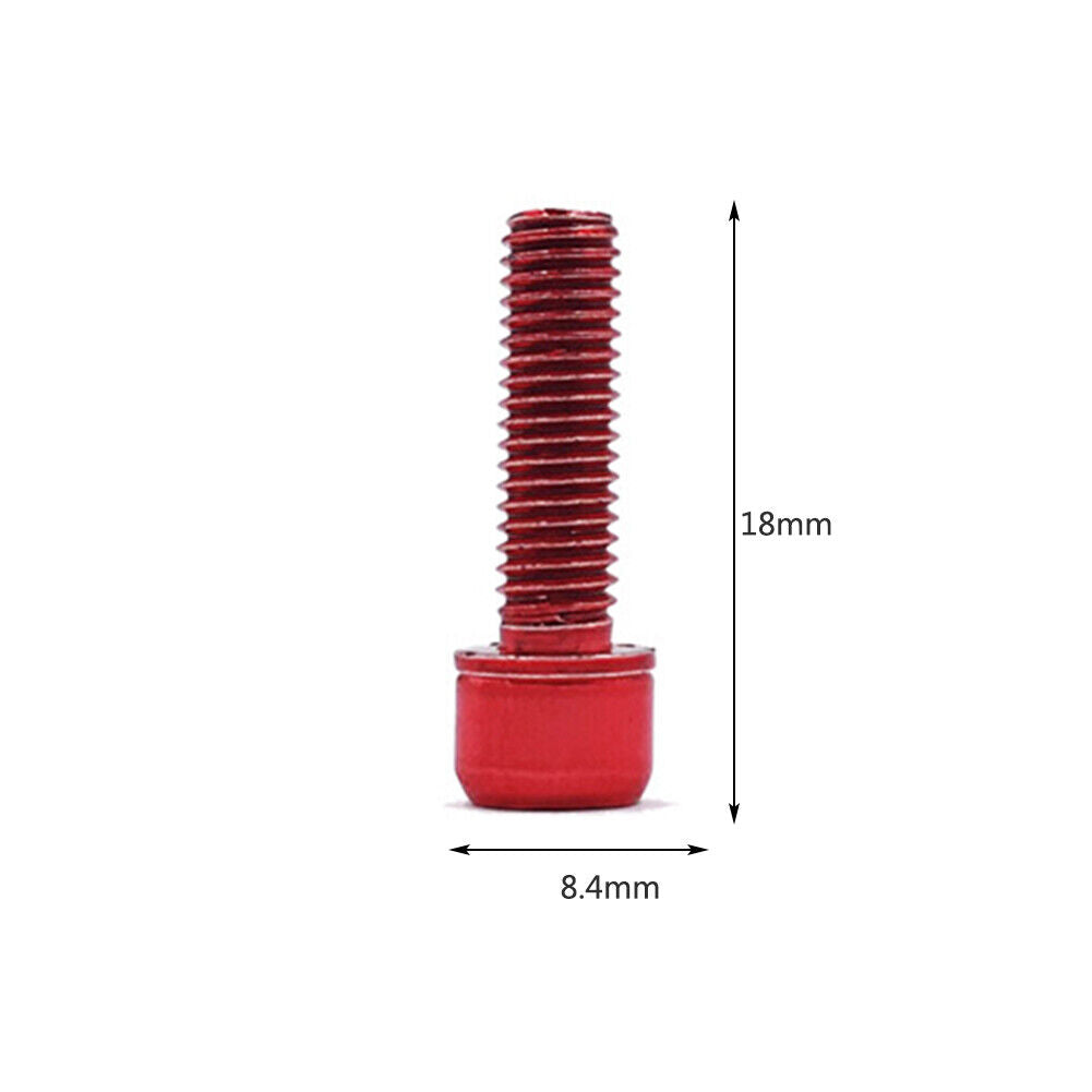 6pcs Bike Stem Bolts M5x18mm Allen Head MTB Stem Screws w/ Washer (Red)