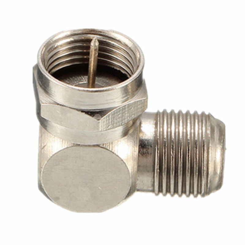 Male to Female Right Angle TV Antenna Cable Connector F-Type Adapter 90 degree