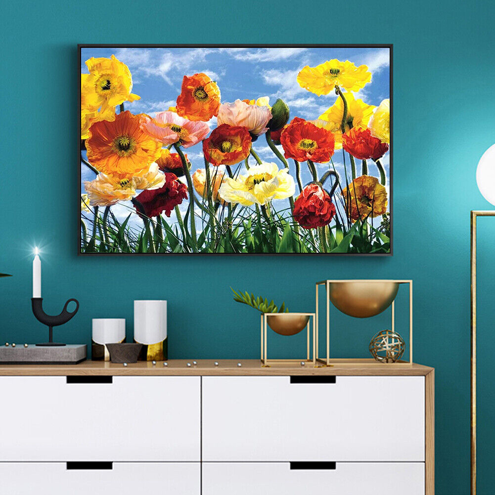 Colorful Flower 5D DIY Full Round Drill Diamond Painting Rhinestone Picture