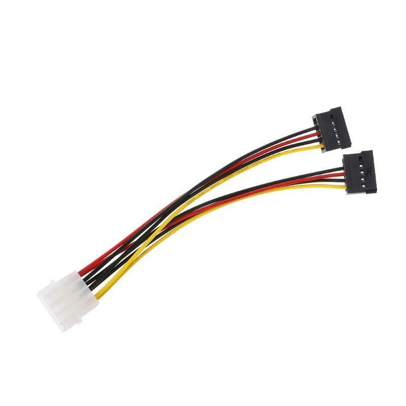 Molex 4Pin Male To 2X Serial ATA 15Pin Female Y Splitter ATA Power Cable 15cm
