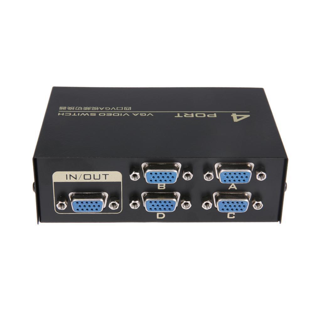 130MHz 1 to 4 Monitor Switch VGA Video Splitter Converter Adapter Box