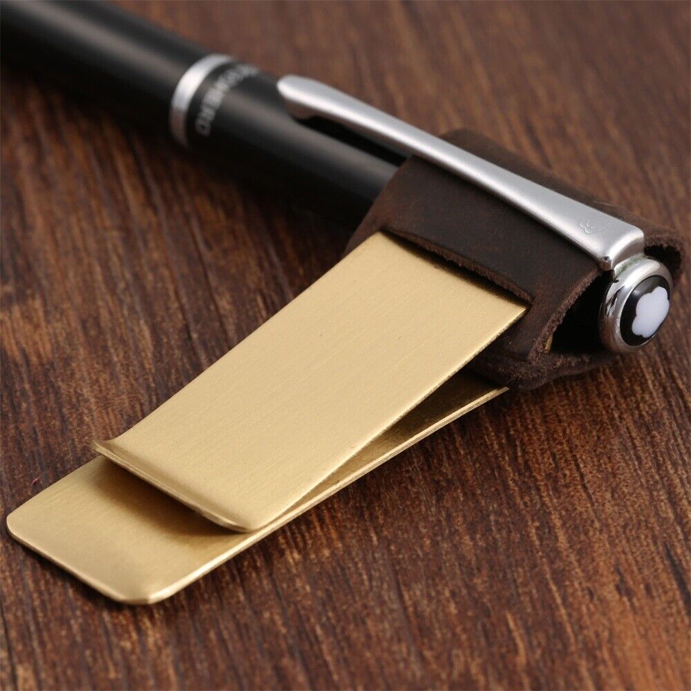 Brown Convenient Pen Holder Organizer For Notepad Passport Notebook Diary Memo