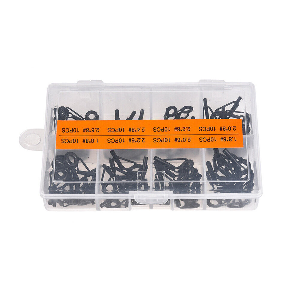 80pcs Fishing Rod Guide Tip DIY Multi-Size Sea Rod Steel Ceramic Guide Ring