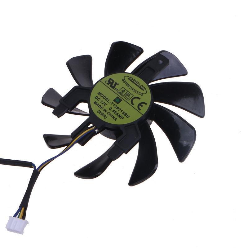 2PCS 85MM Graphics Card VGA Fan T129215BU 4Pin 12V 0.5A Cooler Fan for Sapphire