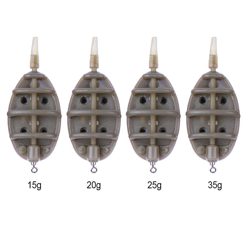 Inline Method Carp Fishing Feeder 4 Feeders Mould Set(15g/20g/25g/35g)