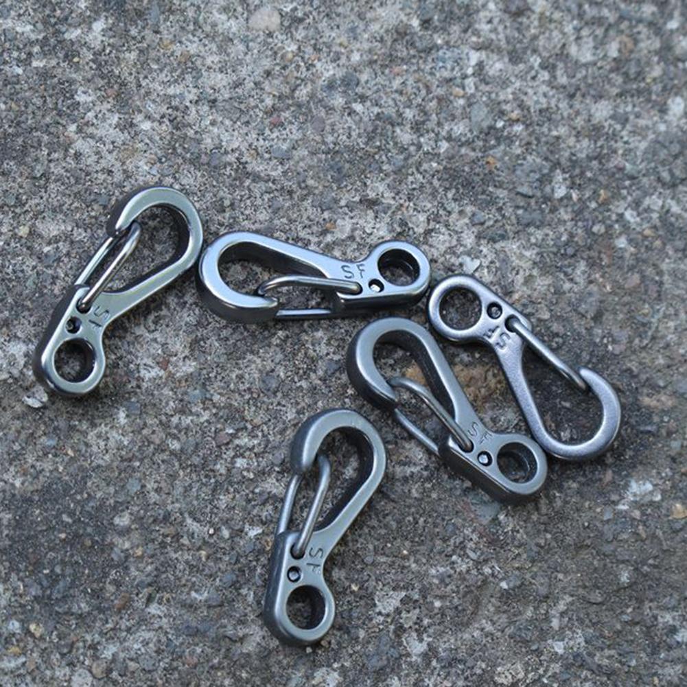 Mini Carabiner Keychain Outdoor Climbing Spring Buckle EDC Tool (Grey)