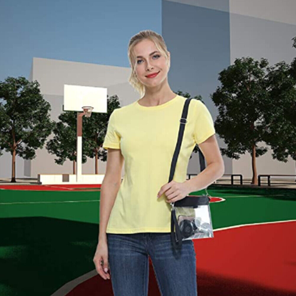 Transparent PVC Handbag Clear Waterproof Crossbody Bag Phone Shoulder Purse