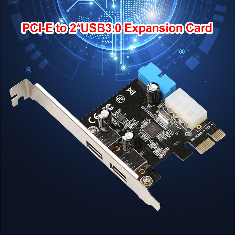 2 Ports USB PCIE Expansion Card PCI Express to USB 3.0 20Pin Hub Adapter