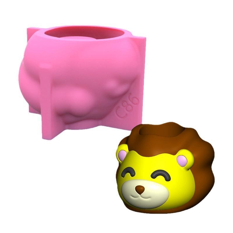 Little Lion Concrete Silicone Mold Succulent Flowerpot Clay Cement Plaster Molds