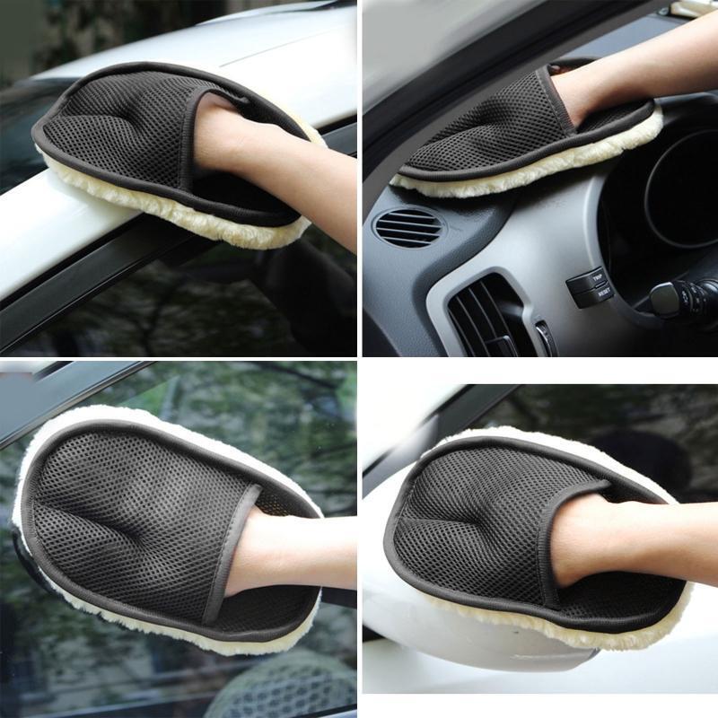 24x16cm Car Wash Mitt Microfibre Cleaning Glove Polishing Shampoo Duster Towel