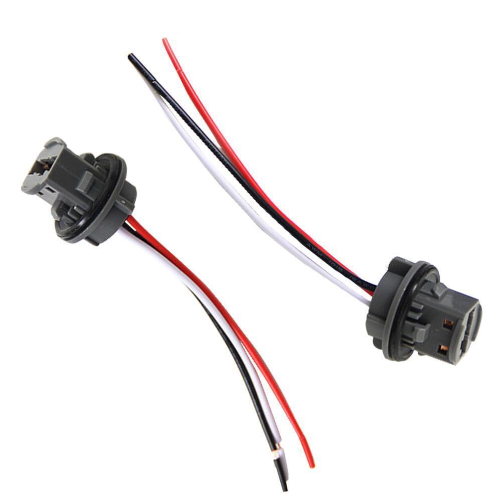 2pcs T20 7443 Car Bulb Holder Lamp Socket Adapter LED Side Light Connector