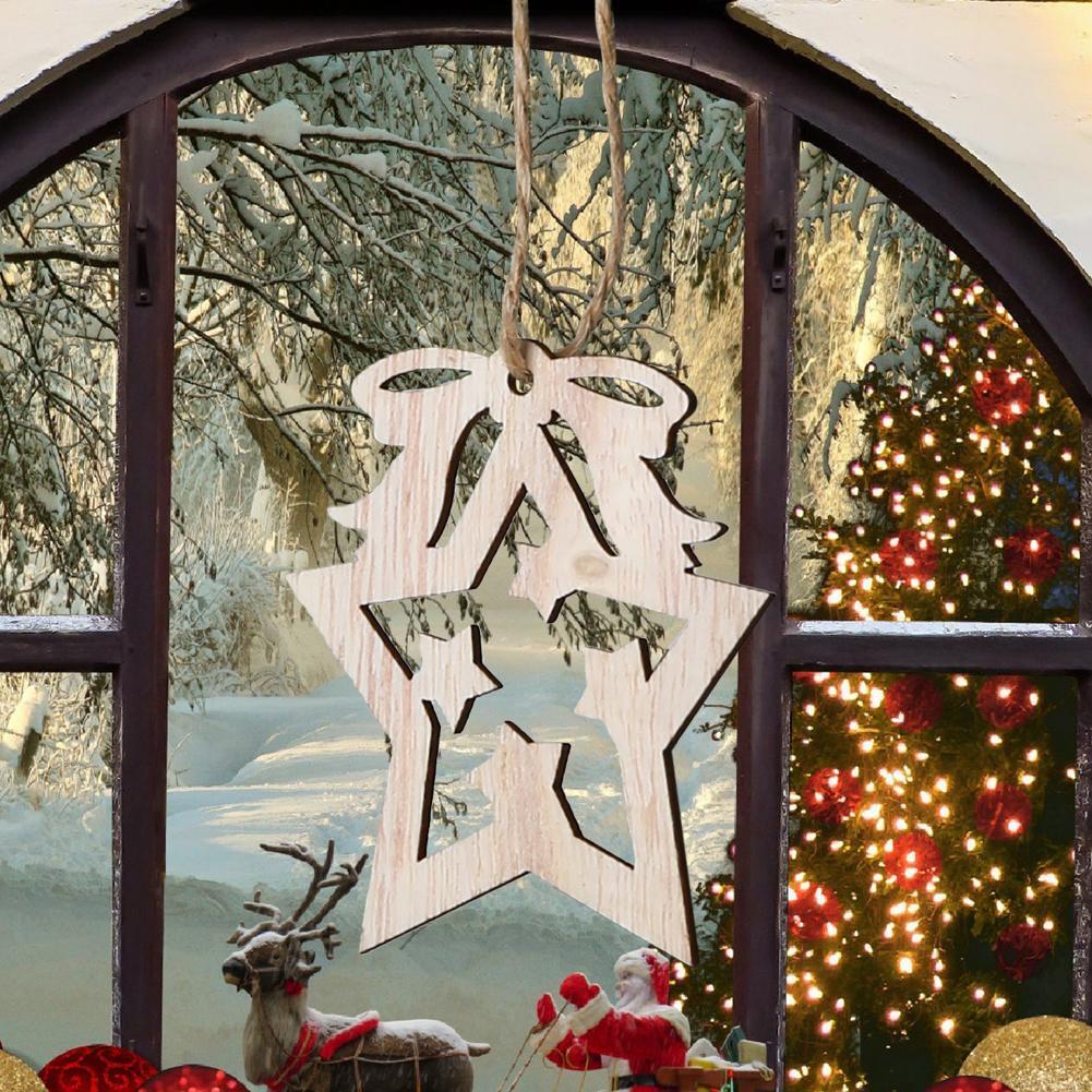 3pcs DIY Christmas Wooden Pendants Nordic Style Window Decor (JM01593)