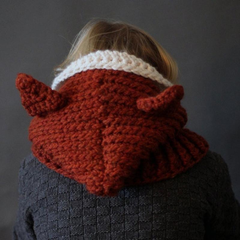 Bowknot Knitted Windproof Fox Ear Woolen Warm Casual Hat for Children Boys Girls