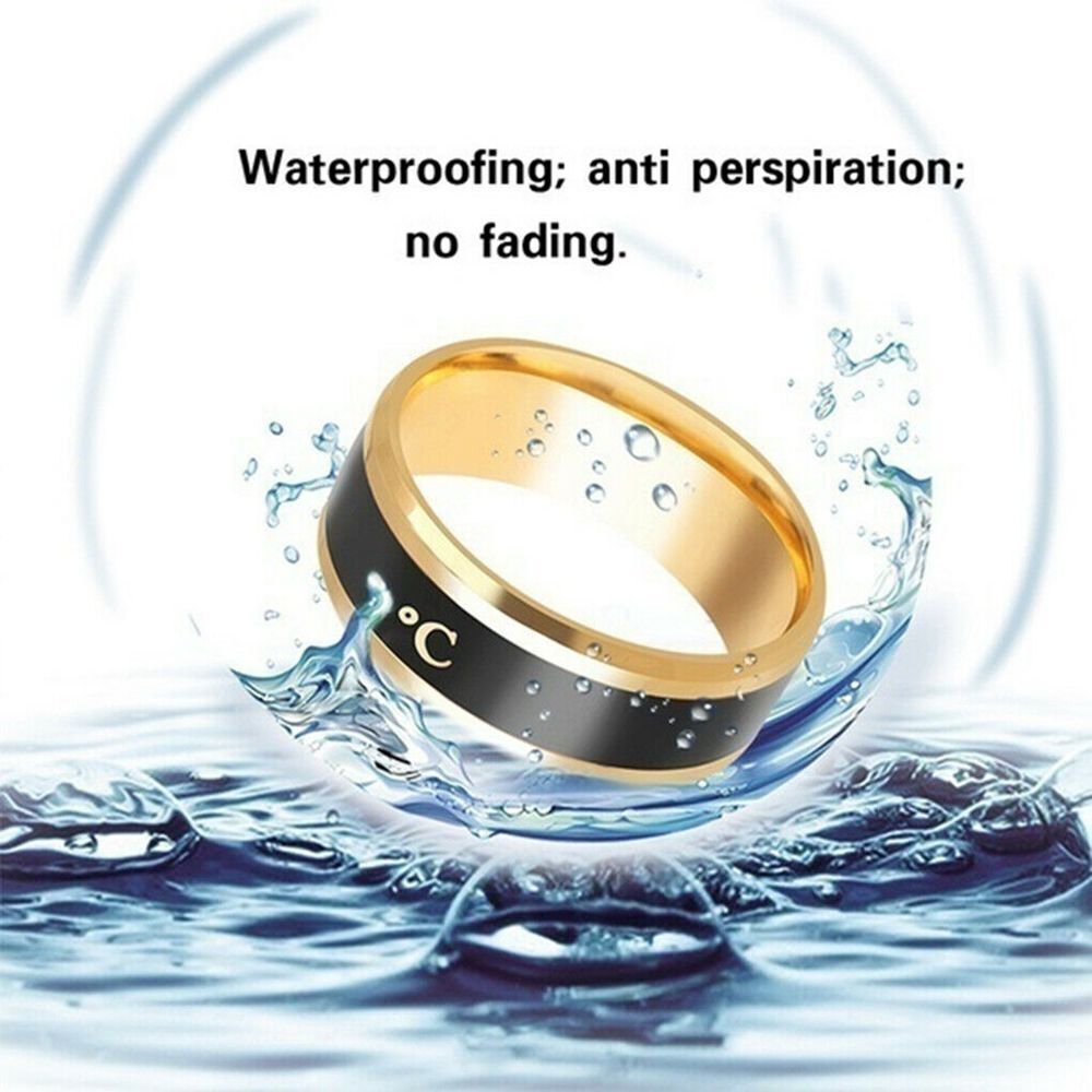 Mood Rings Thermometer Display Stainless Steel Temperature Measurement Ring