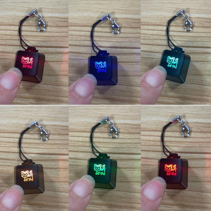 LED RGB Backlit lluminated Mechanical Keyboard Switch Keychain Switch Tester Kit