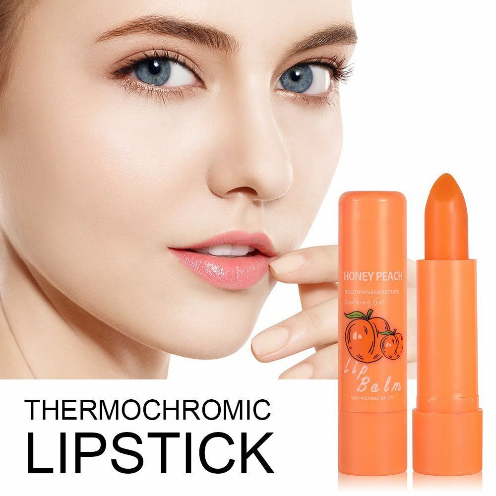 Moisturizing Change Color Peach Jelly Lipstick Natural Temperature Lip Balm