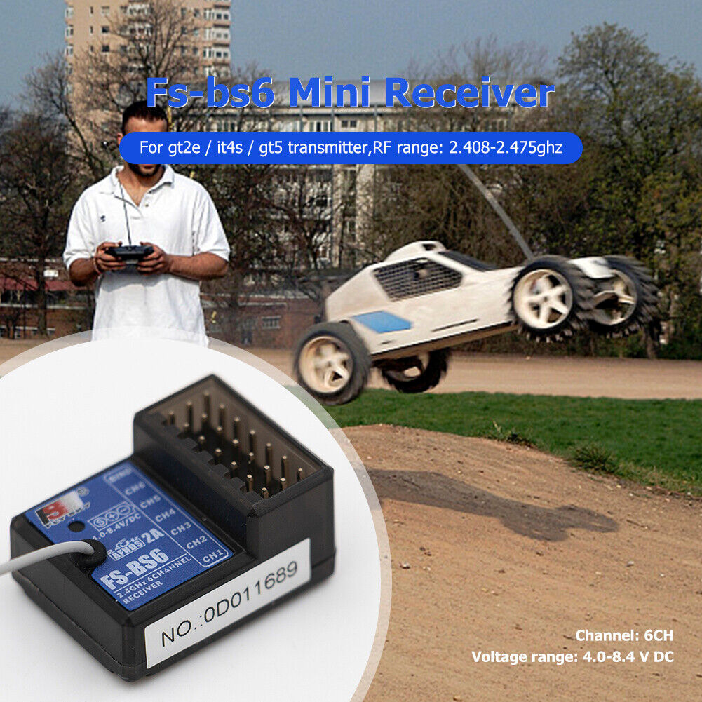 FlySky FS-BS6 6CH Mini Receiver for GT2E/IT4S/GT5 RC Controller Transmitter
