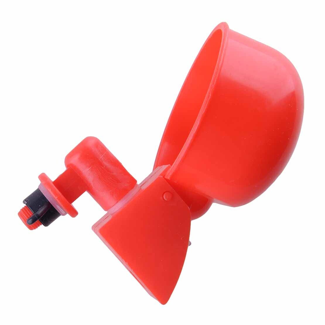 12pcs Automatic Chicken Water Cup Red Plastic Drinking Bowl for Poultry Pigeon