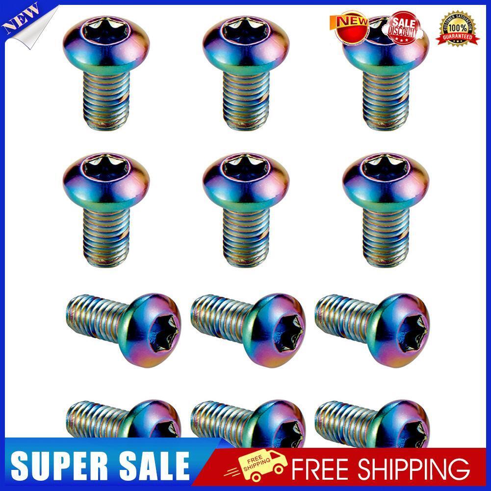 12pcs M5x10mm Disk Brake Rotor Bolts MTB Bike Brake Disc Screw (Multicolor)
