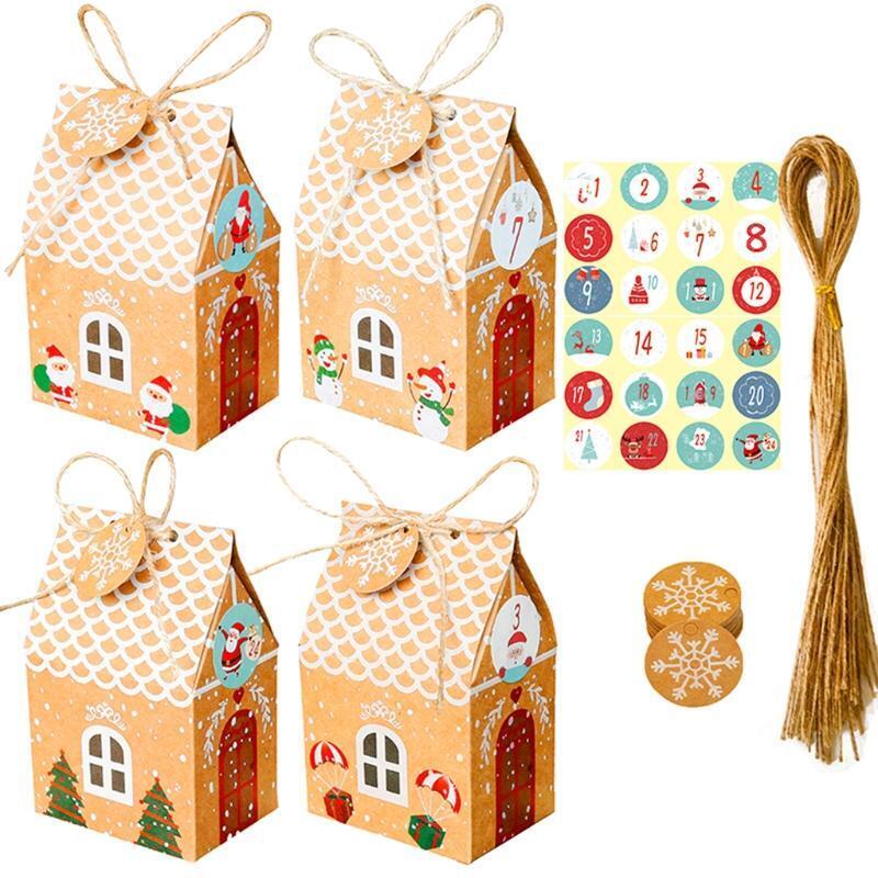 Christmas Advent Calendar Box DIY Candy Biscuit Guest Favors Wrapping