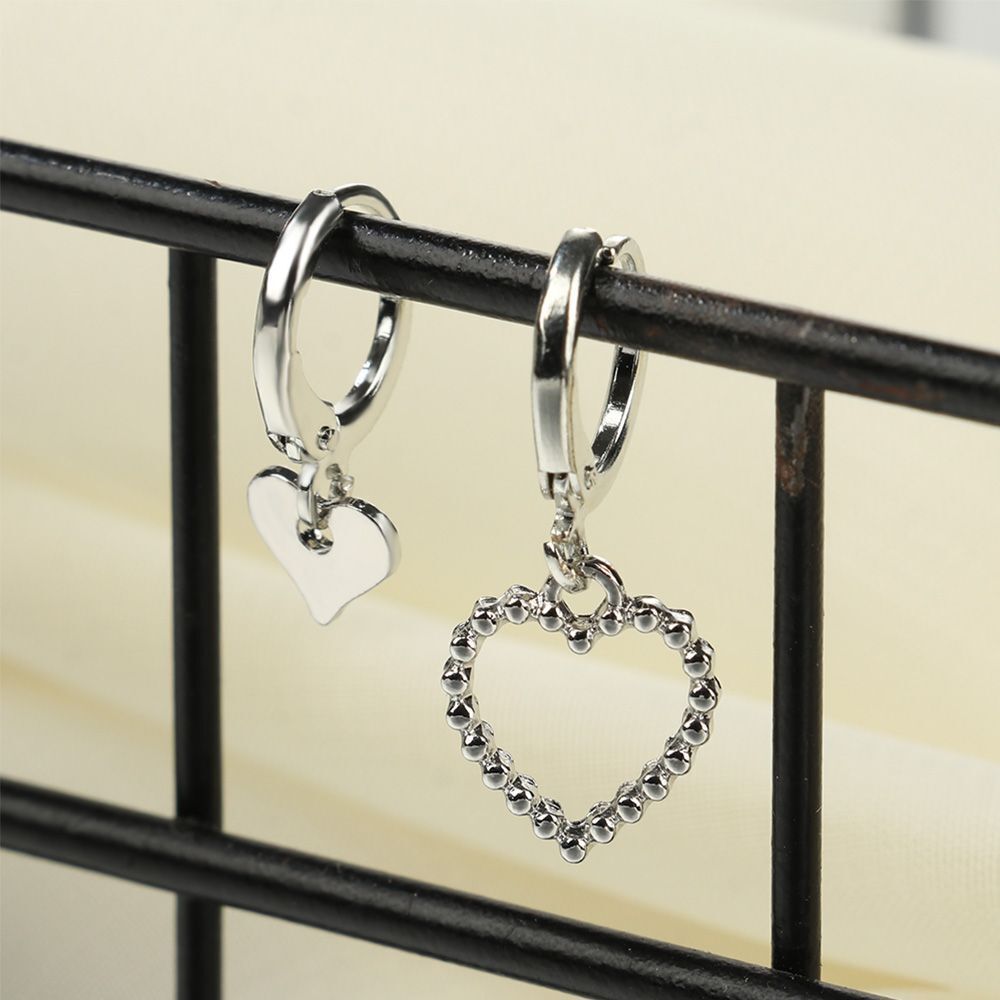 Gift Irregular Earrings Drop Earrings Jewelry Asymmetry Love Heart Earrings