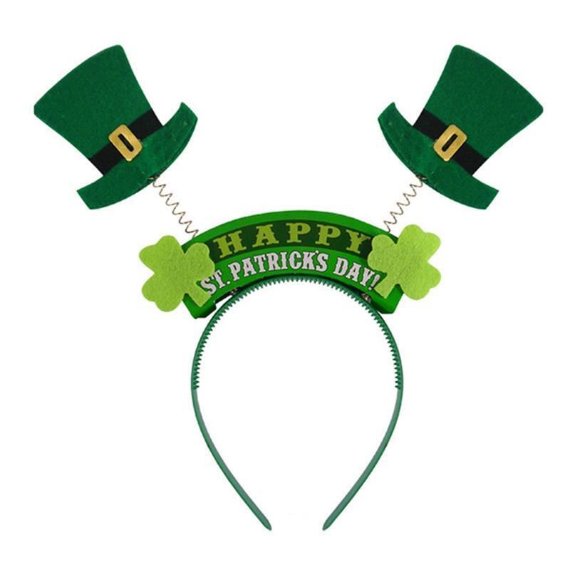 Saint Patricks Day Costume Accessories Set Green Shamrock Clover Headband Sash