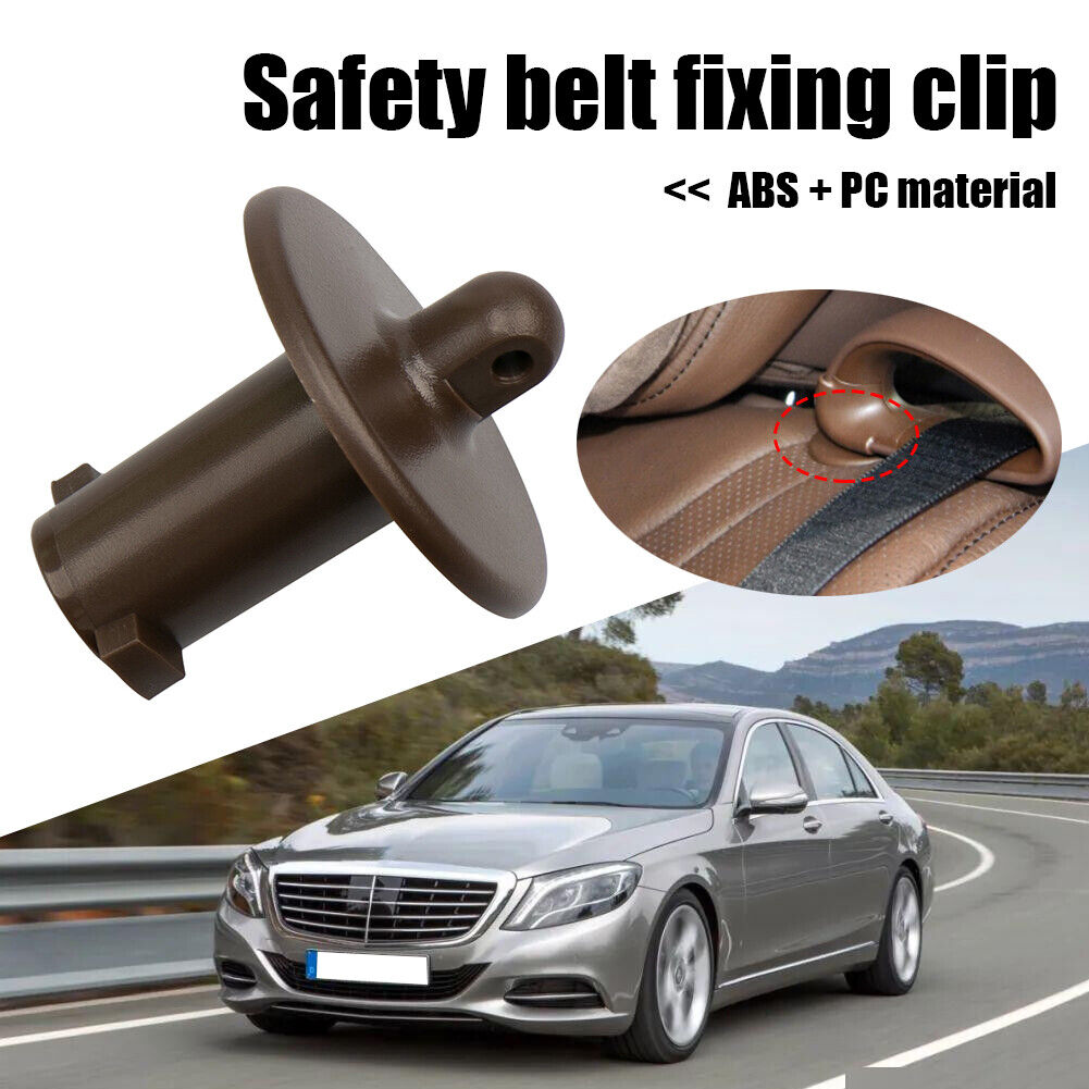 Car Rear Seat Belt Guide Fixing Tie Buckle for Benz S-Class W222 (Brown)