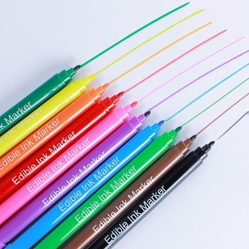 12 Pieces Set Edible Baking Pigment Pen Fondant Biscuit Cake Material Food Pens