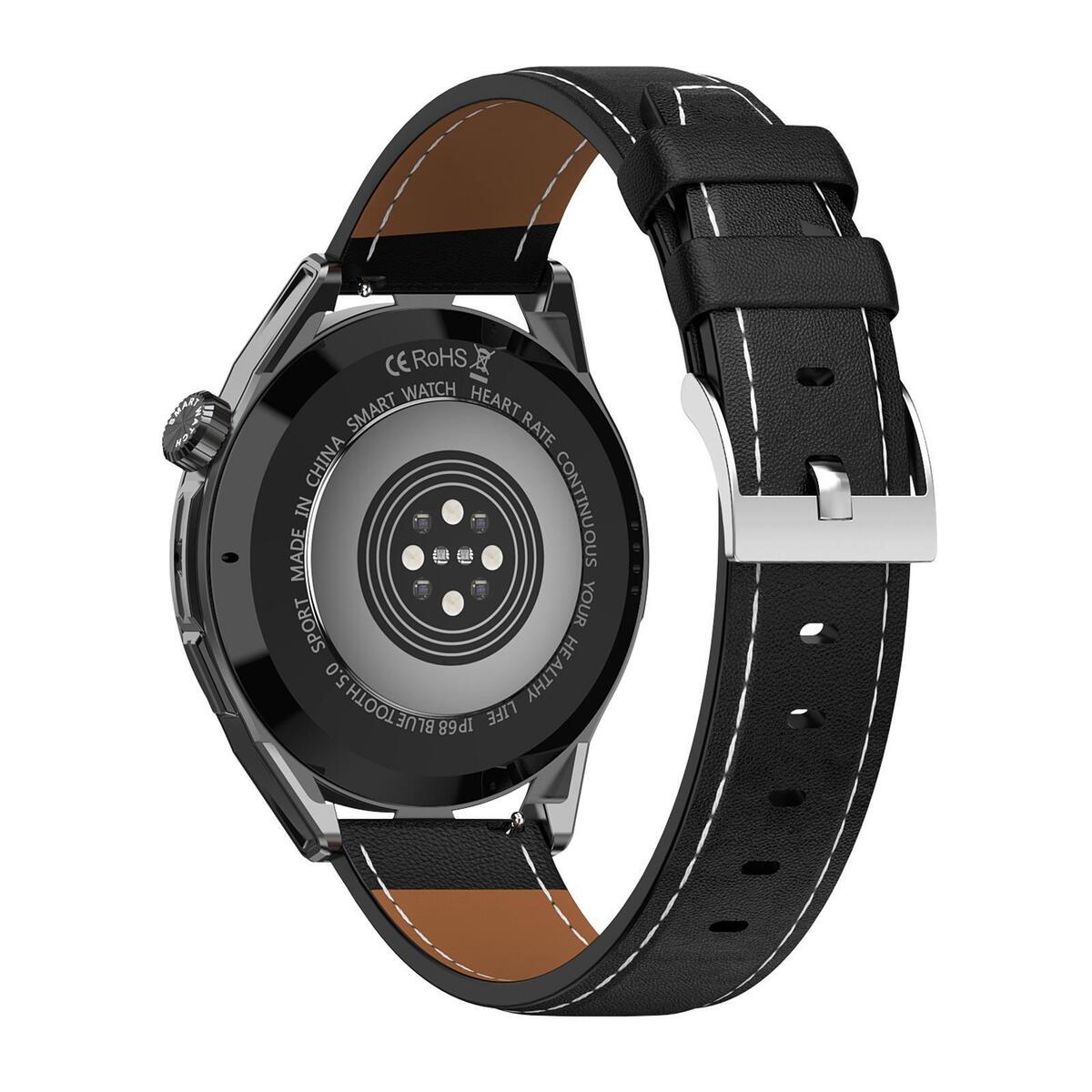 Watch with Slot Waterproof Sleep Tracking Black PU Strap