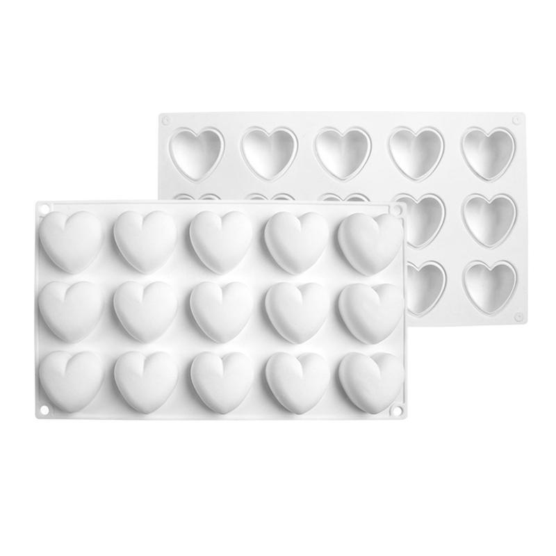 15-Cavity Christmas Cute Heart Shape Mold Silicone Craft Clay Jelly Decorating