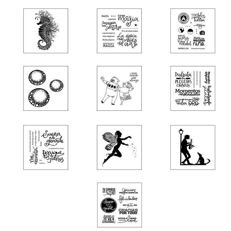 Spanish Word DIY Silicone Clear Stamp Cling Seal Scrapbook Embossing Album Decor