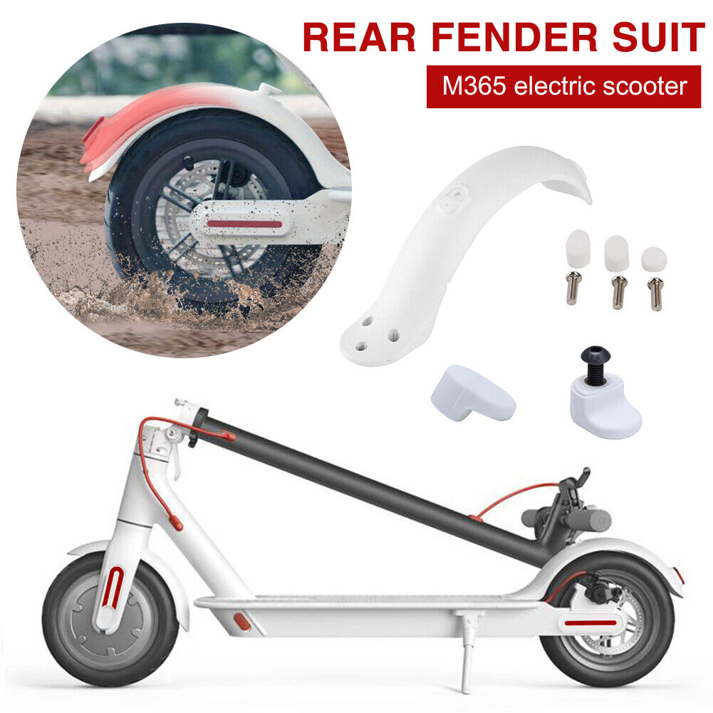 Electric Scooter Rear Fender with Screws Set ABS Mudguard for M365 (White)